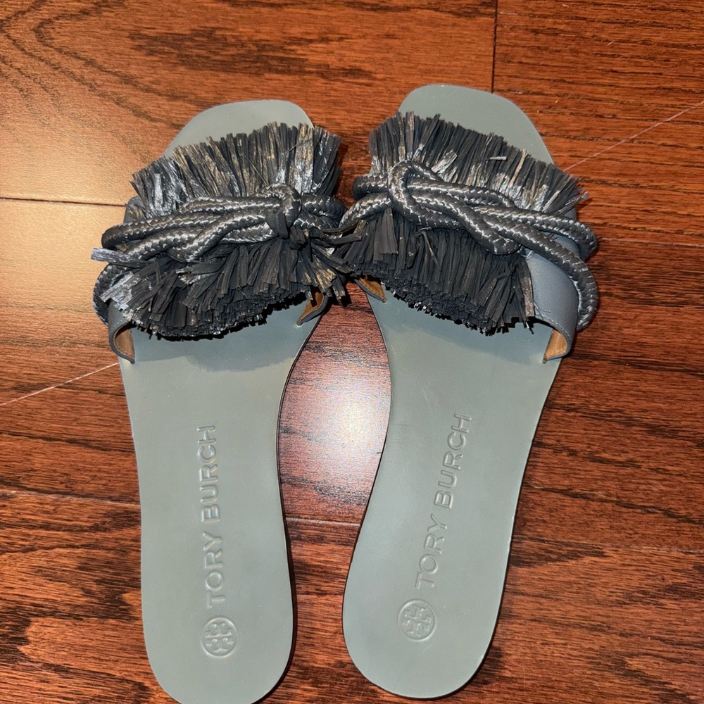 Tory Burch Fringe Slide Sandals